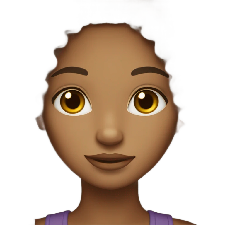 Pretty afro latina girl with long curly dark brown hair and light brown skin emoji