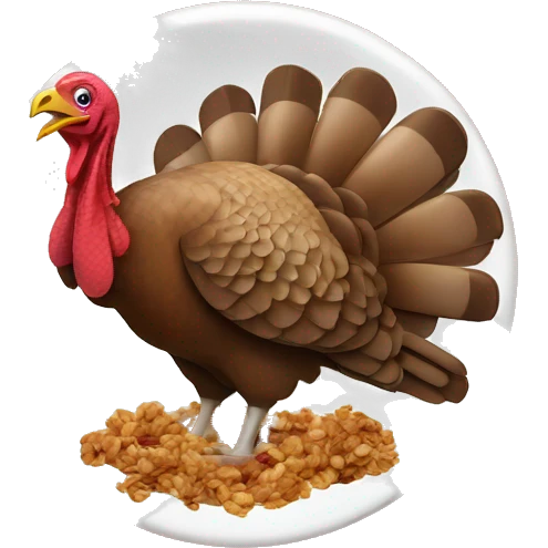 Turkey eating granola emoji