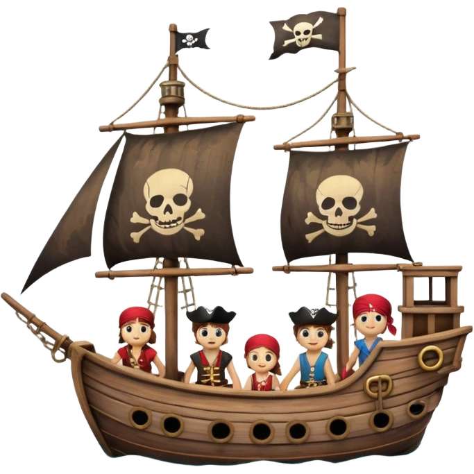 simple small Pirate Ship Ride emoji
