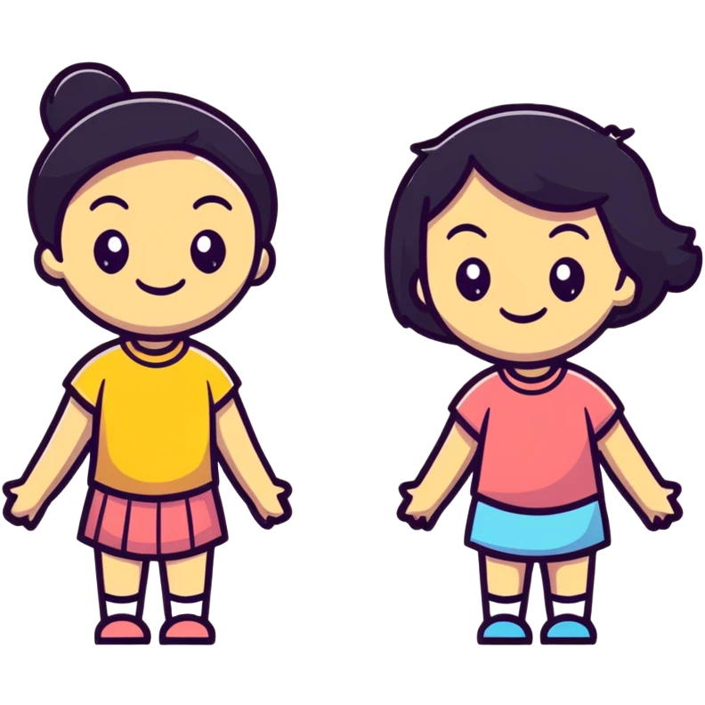 two girls friends smiling emoji