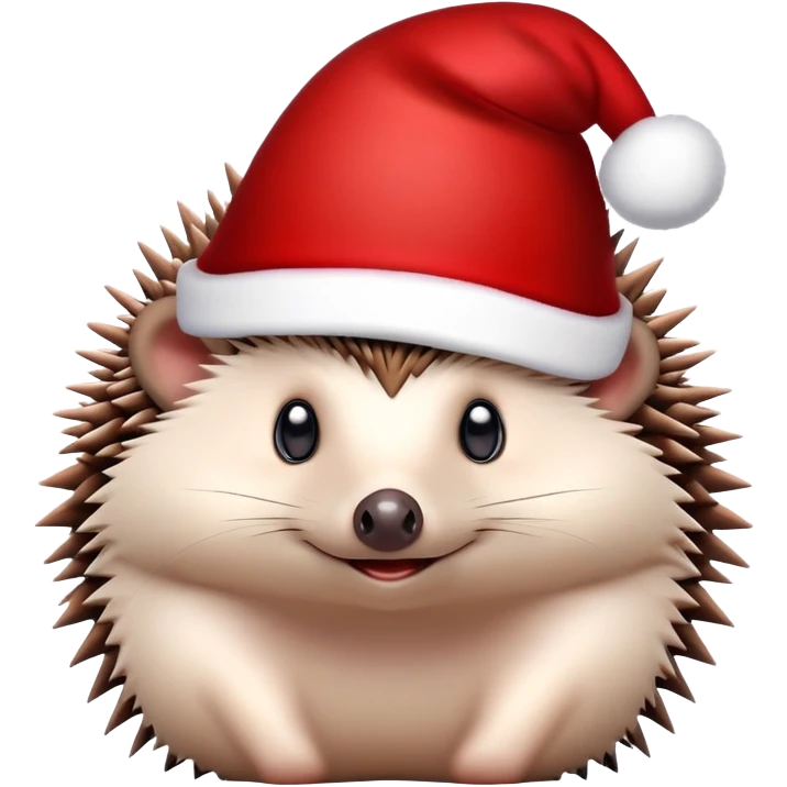 Hedgehog with christmas hat emoji
