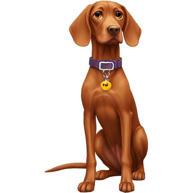 vizsla with dog collar, full body emoji