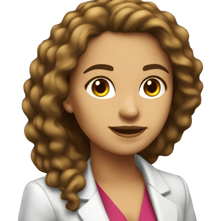 Mujer blanca pelo largo emprendedora con blazer emoji