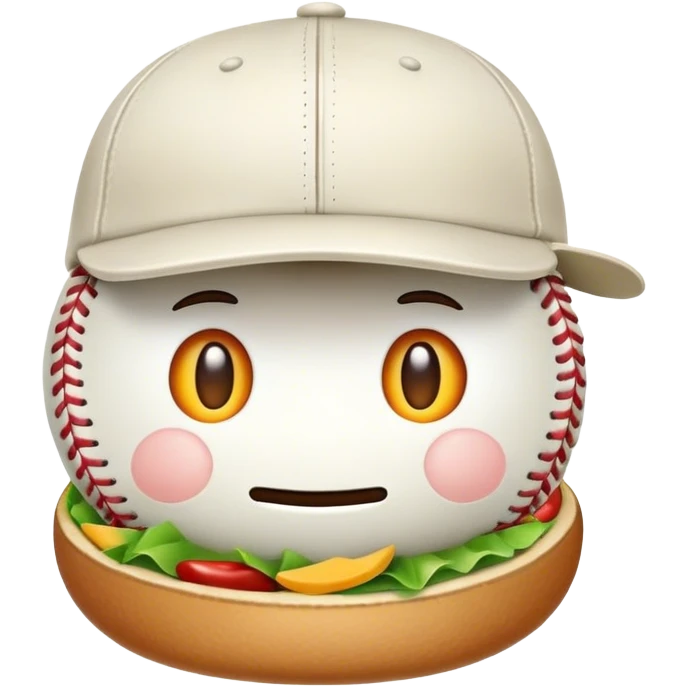 A baseball hat as food emoji