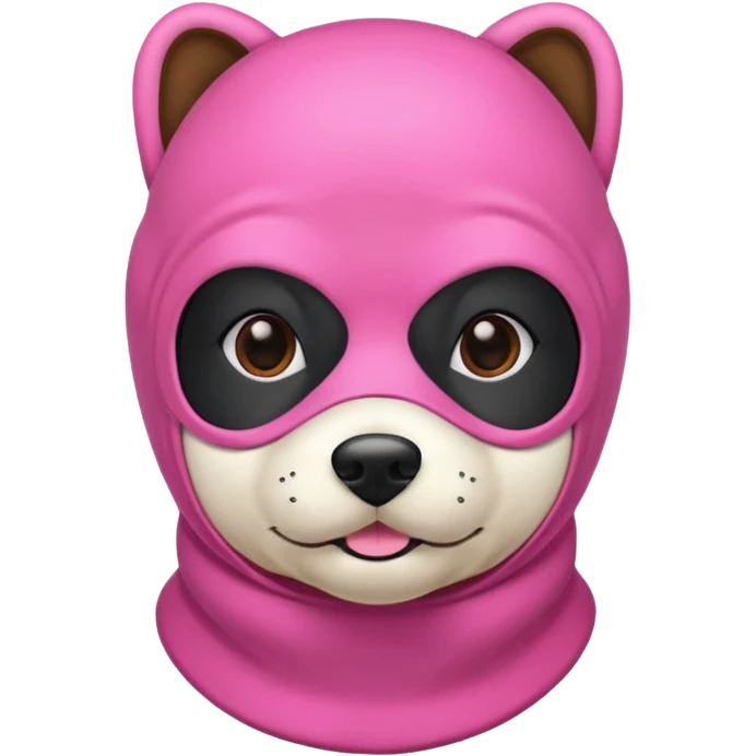 Pink Balaclava Dog emoji