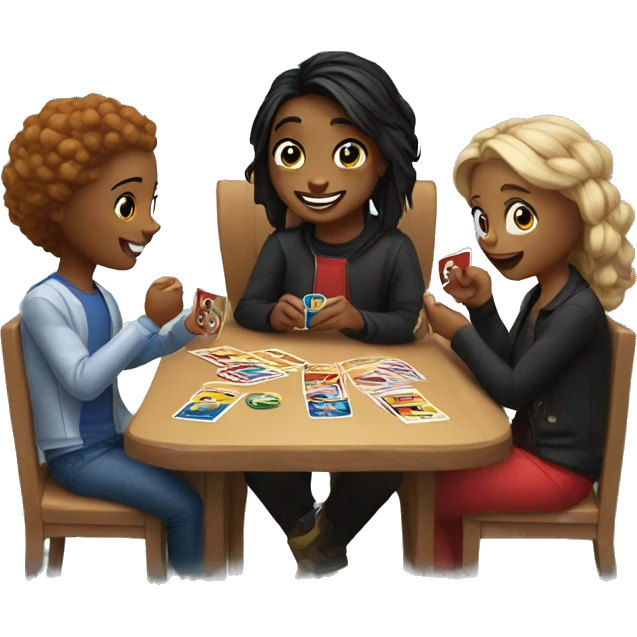 bestfriends playing uno emoji