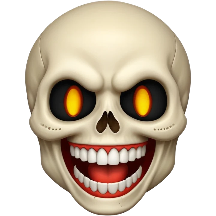 A skull laughing like a demon emoji