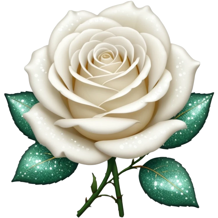 Glitter White Roses emoji