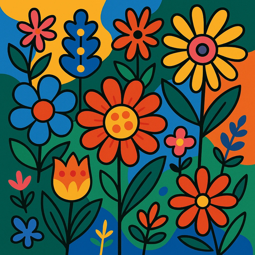 flower fantasy with bold colors and playful shapes emoji