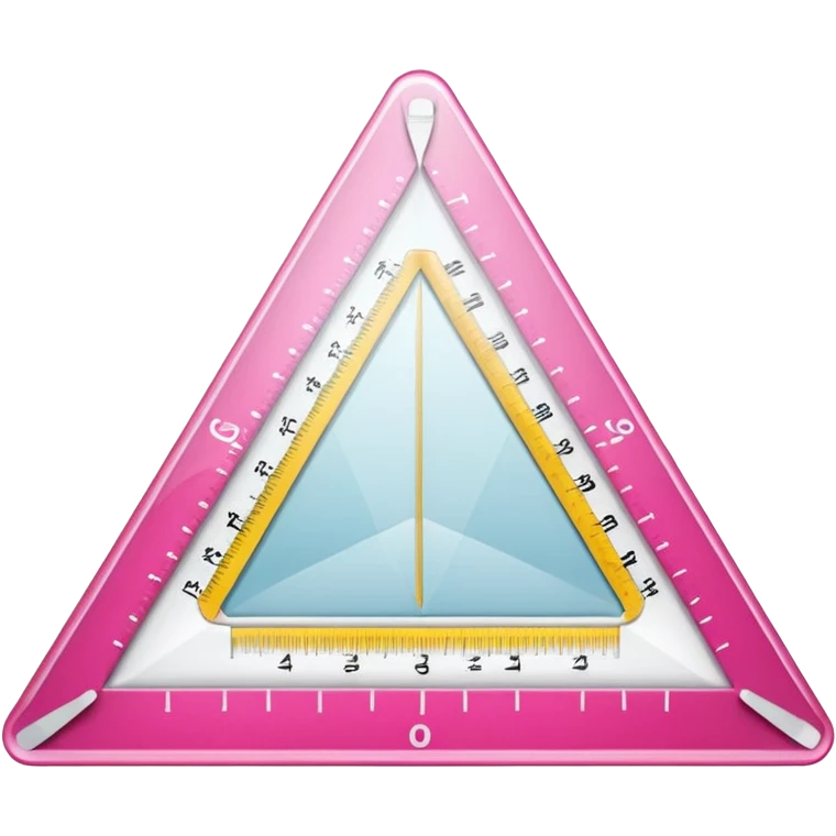 mac os icon, protractor, triangle, ruler, measures, pink emoji