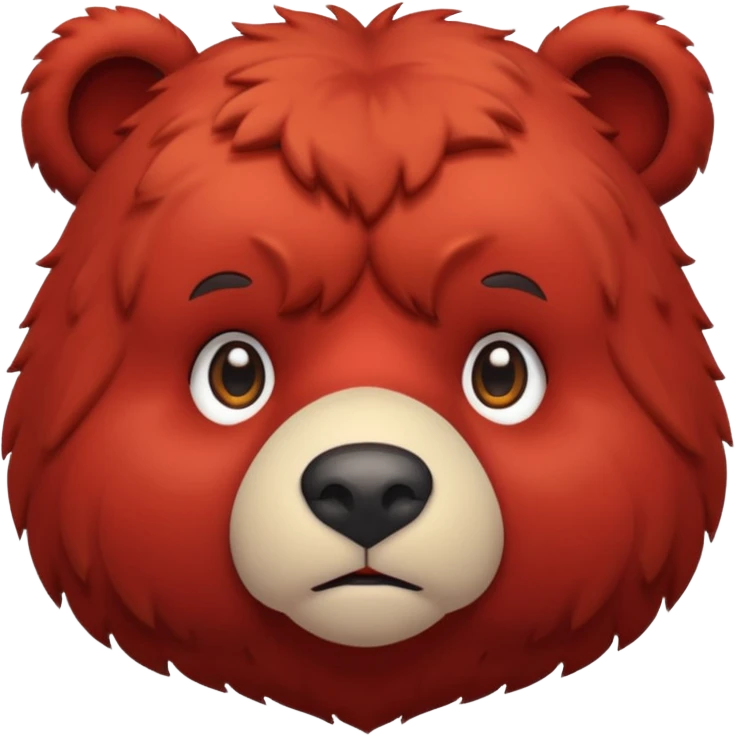 red bear serious emoji