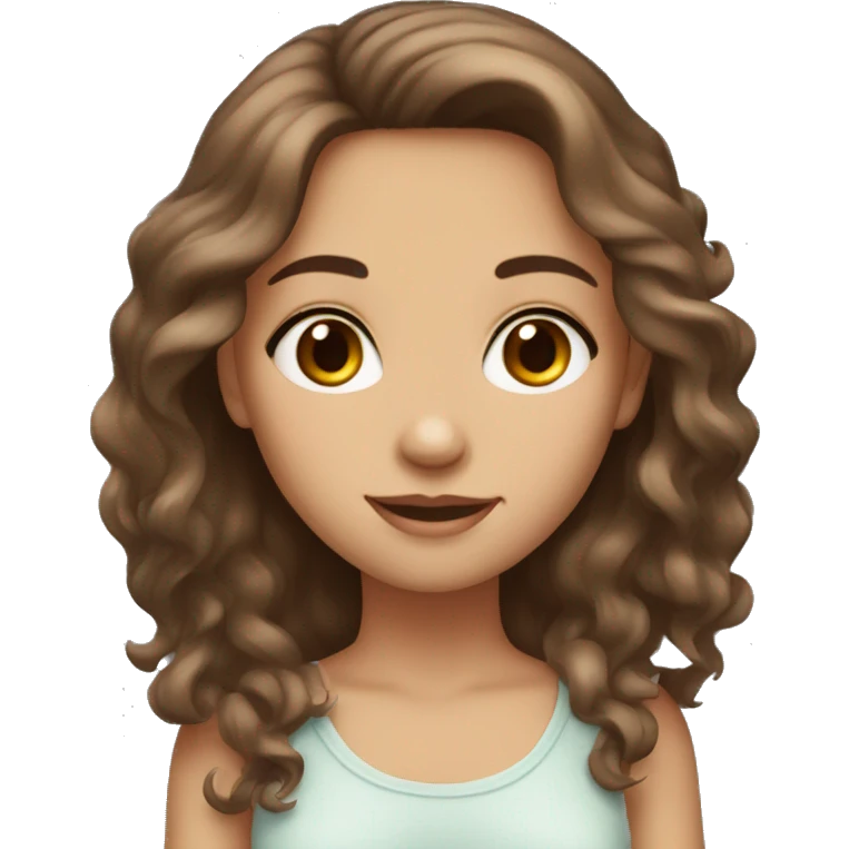 Girly girl with a brown eyes and brown hair emoji
