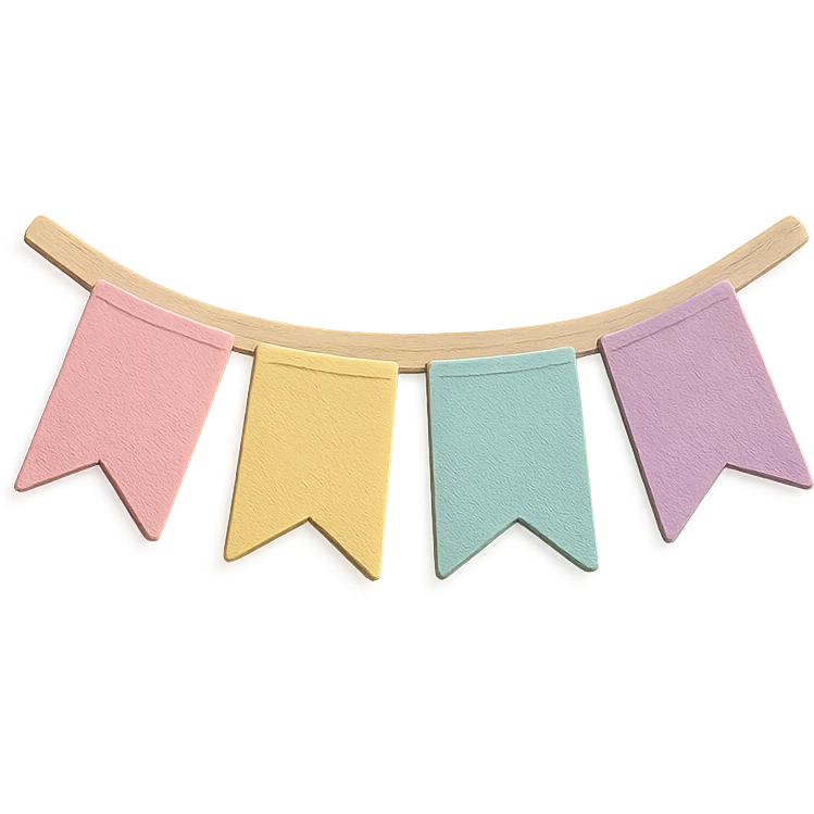 soft pastel cute tiny flag banner for planners emoji