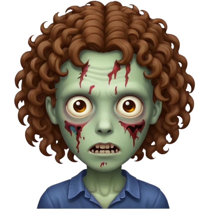 zombie with curly brown hair emoji