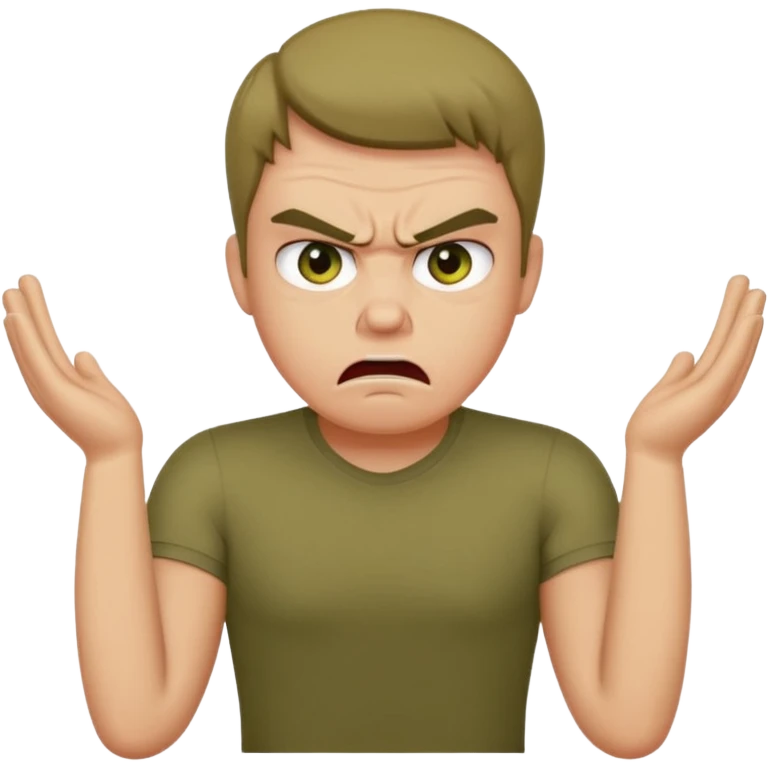 Create a picture of an angry person with there arms in a confused pose and saying Declan I didn’t ask for your opinion 🤷‍♀️ emoji
