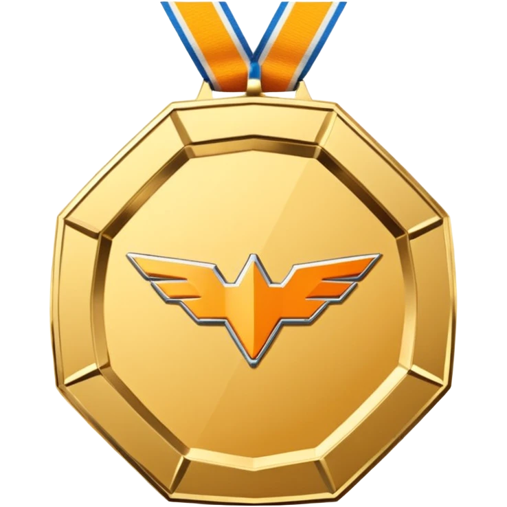 Can you please create a medal like this " 🥇 " that won't have the tape, and that will be octagon shaped. And inside it, instead of having the number " 1 " please change it with Mclaren logo. emoji