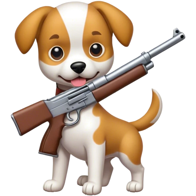 dog with gun  emoji