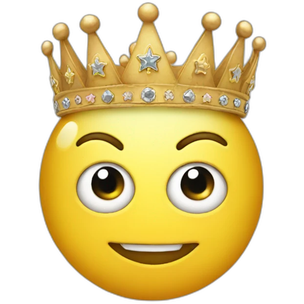 Emoji with star in eyes with a crown emoji
