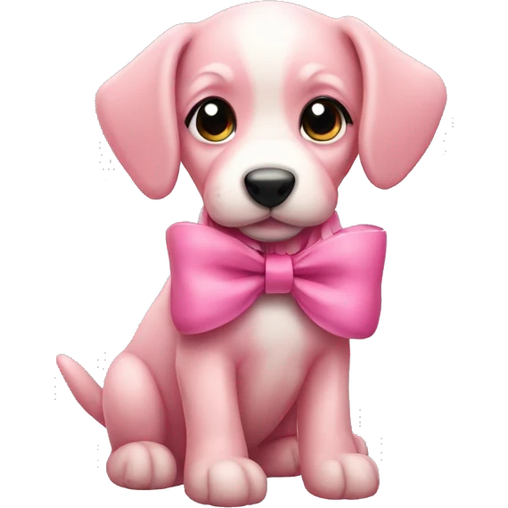 Pink puppy with bow emoji