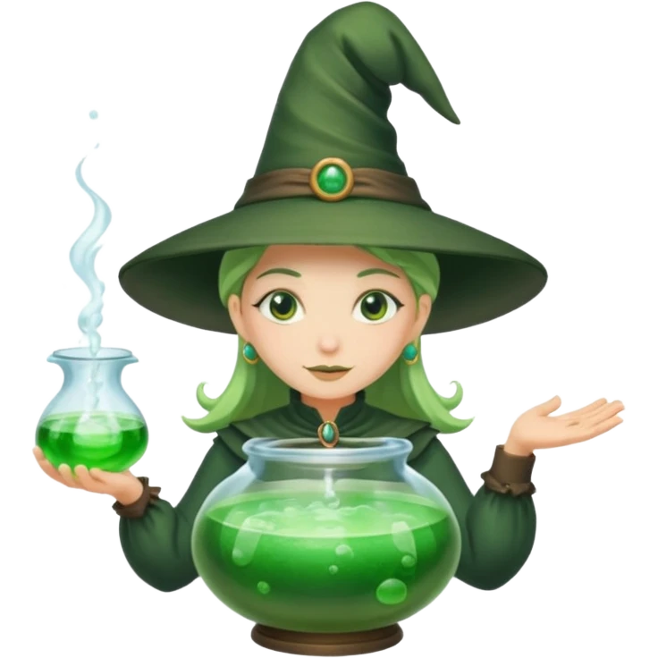 green witch cooking potion emoji