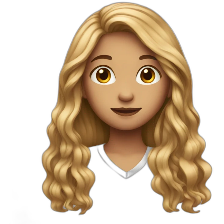 Teenager girl long hair emoji
