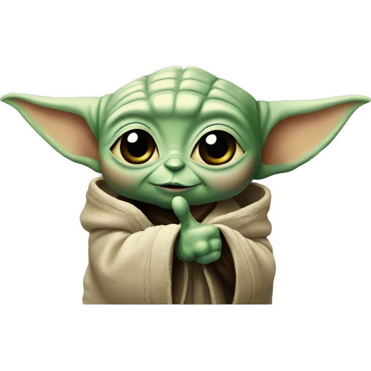 baby yoda shows his thumb up emoji
