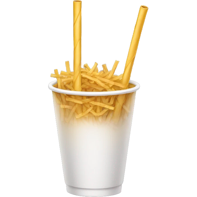 a golden straw in a cup emoji