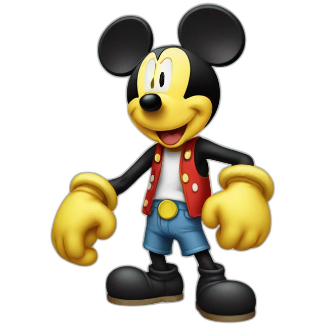 mickey mouse fighting spongebob emoji