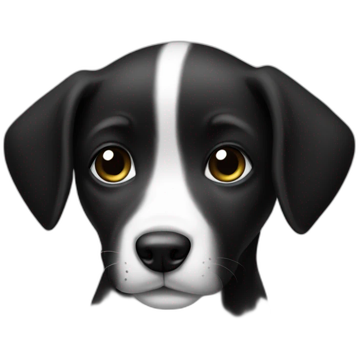 black and white puppy emoji
