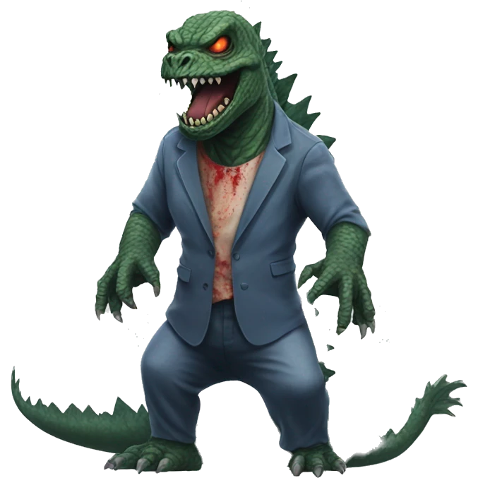Godzilla dressed as a zombie  emoji