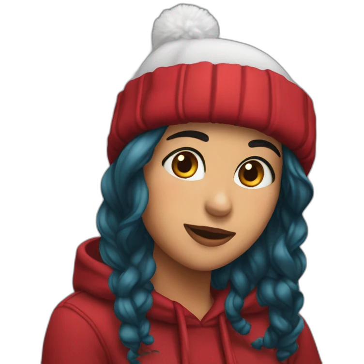 Kimberly loaiza con gorro navideño emoji