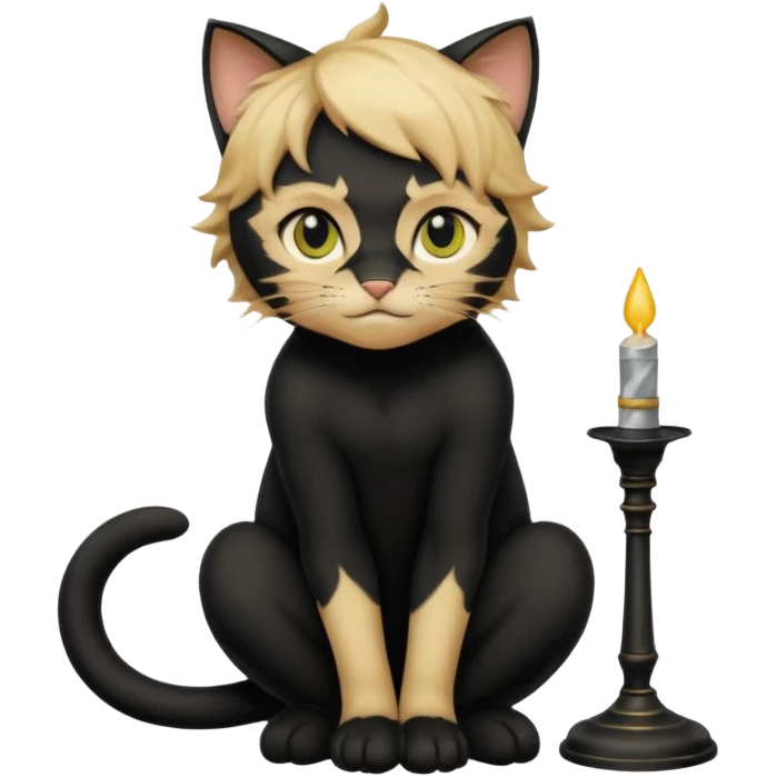 Chat noir peinture mignon assise peinture emoji