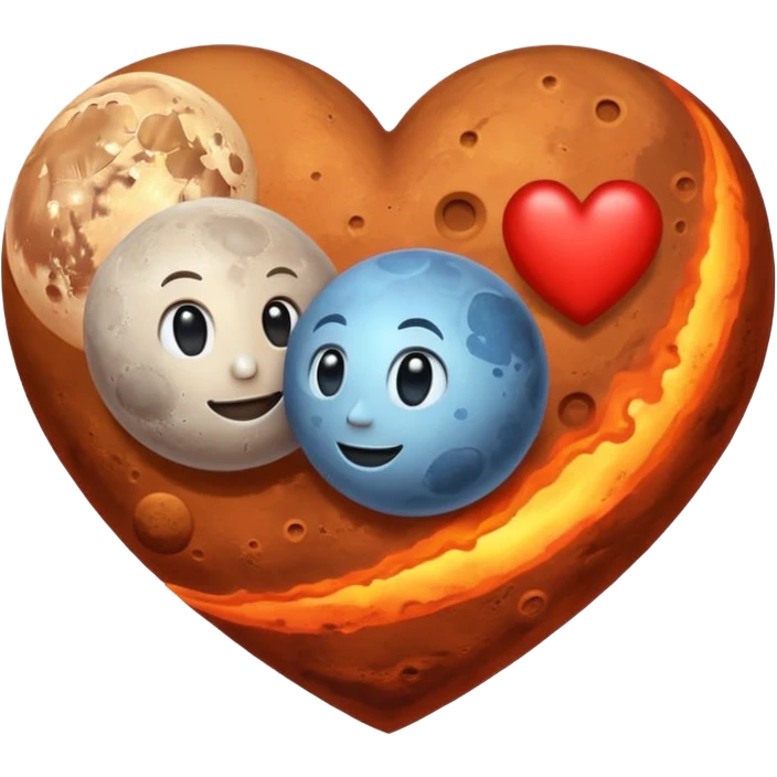 moon and mars heart emoji