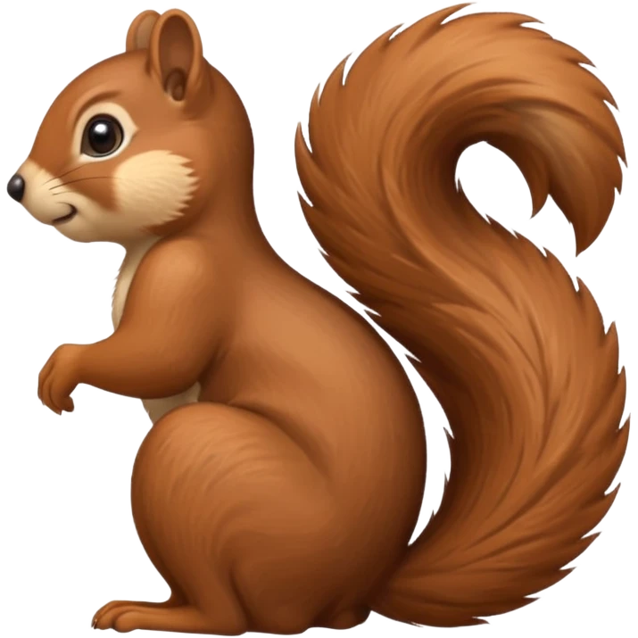 Squirrel with ponytail out the back of his head ￼ emoji