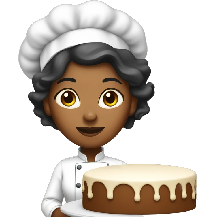 Lightskinned Black woman chef baking cake emoji