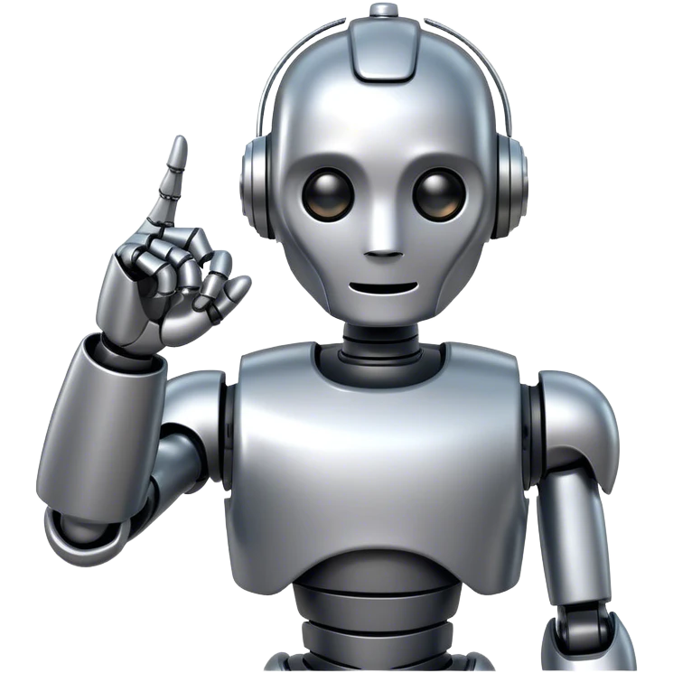 robot with finger up emoji