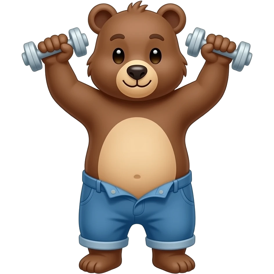 bear exercise with his pants off emoji