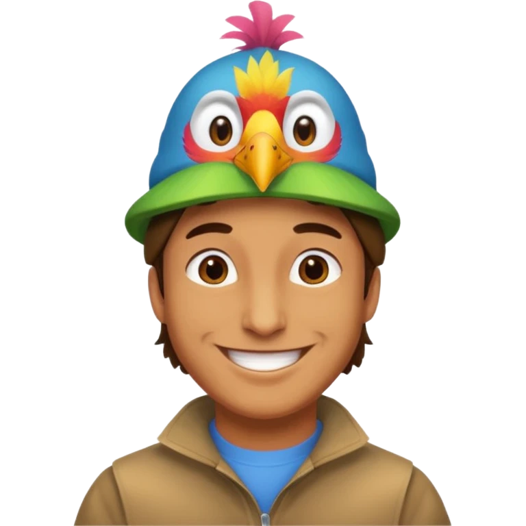 man with a bird hat emoji