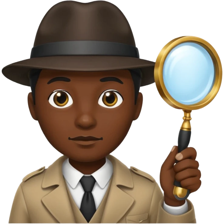 detective, black, magnifying glass emoji