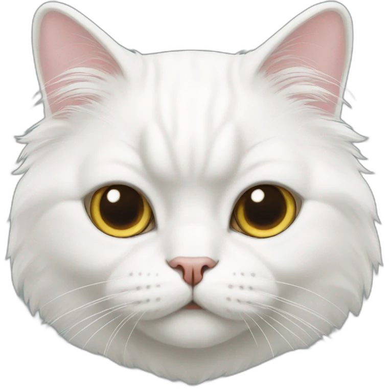 persian white cat head emoji