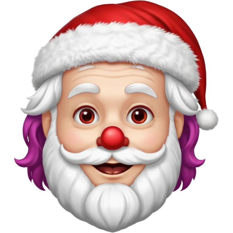 santa with clown emoji