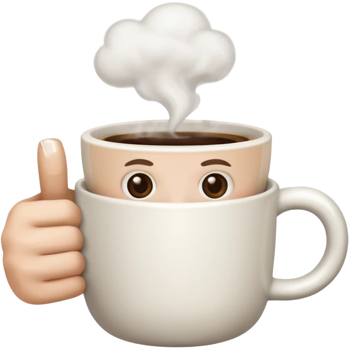 a white hand holding a cup of coffee but just the hand and the cup emoji