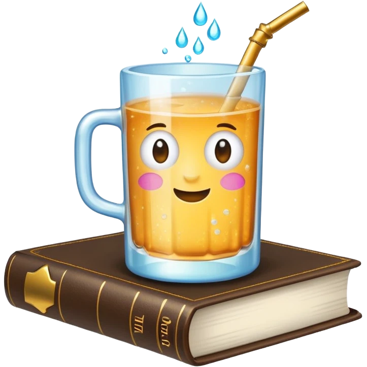 A sparkling Bubblr drink holding a Bible emoji