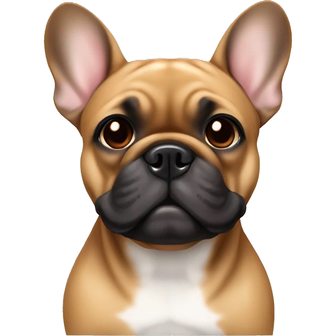 French bulldog honey brown with black mouth, brown eyes  emoji