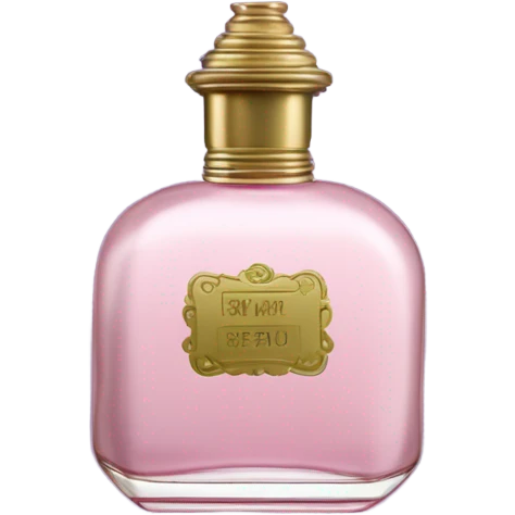Aesthetic composition of pastel pink chrysanthemums and an antique violet perfume bottle. emoji