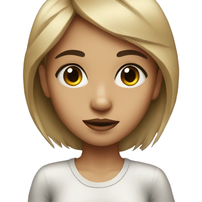 portrait of a girl with black eyes emoji