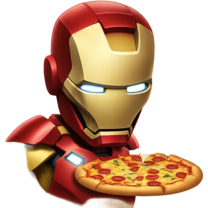Iron Man eating pizza emoji