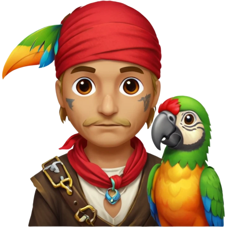pirate and parrot emoji
