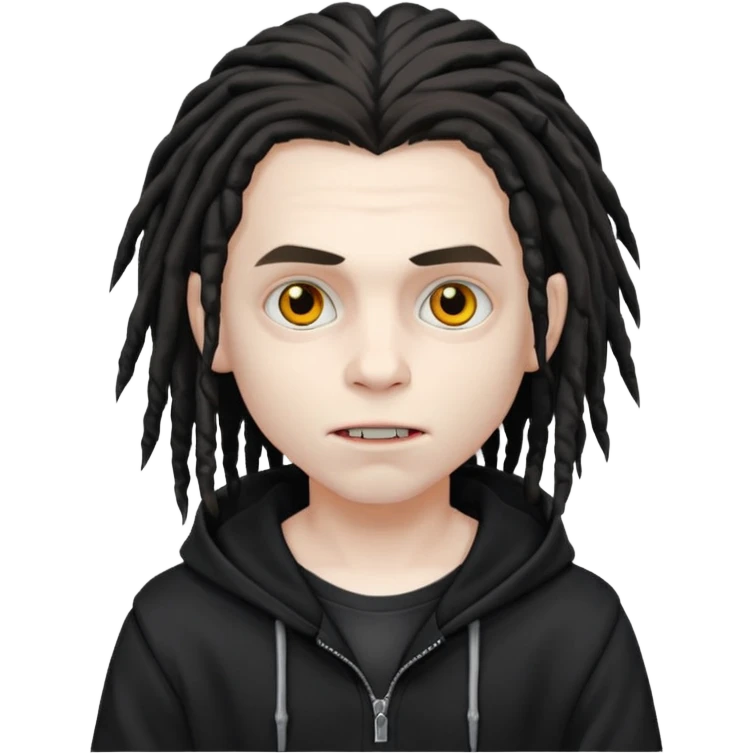 vampire boy with dreads and black hoodie  emoji