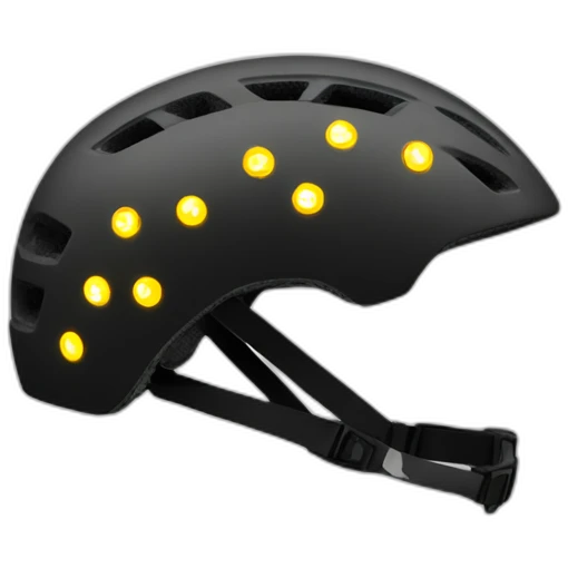 A bike helmet with integrated lights emoji